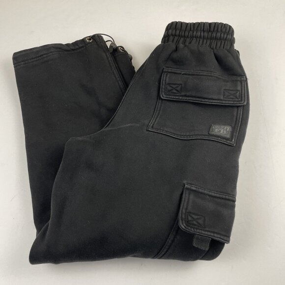 FB County Heavyweight Cargo Sweatpants Men's S Baggy Urban Street Style Black - Picture 1 of 10